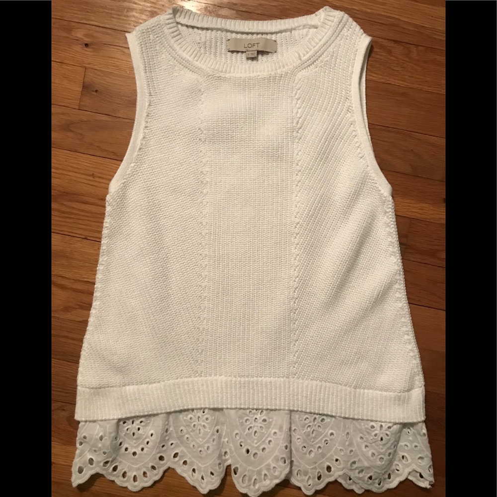 Sleeveless white top